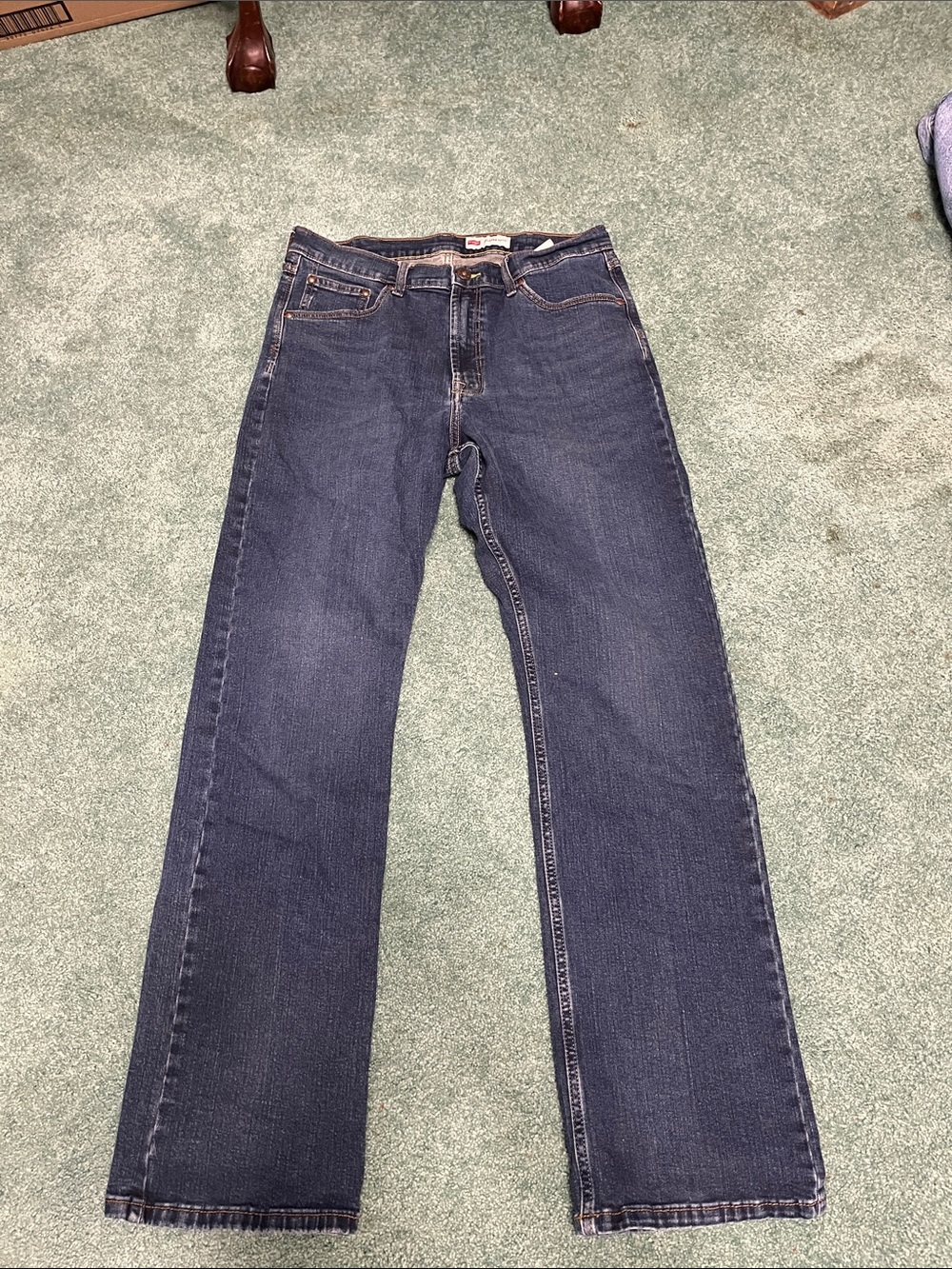Wrangler Men's Dark Indigo Straight Jeans